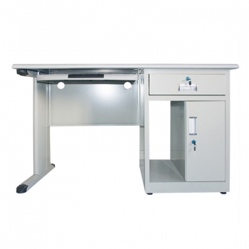 Modern White Metal Home Office Desk